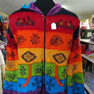 Hand Stitched Multi color Nepal Hippie Jacket